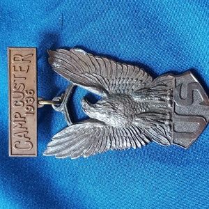 Antique Camp Custer Military pin